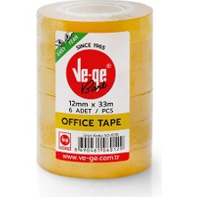 Kitabevimden Ve-Ge Selefon Bant Offıce Tape 12X33 ( 6 Lı Paket)