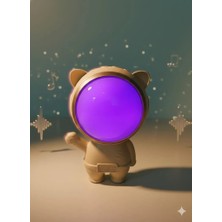 Telkur X-878 Astronot Figürlü Rgb Işıklı Bluetooth Hoparlör USB & Tf Kart Destekli Bej