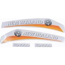 Peren Traktör New Holland TD100D Yan Yazı Takımı Sarı Tip Kaporta Etiketi Sağ - Sol Kaput Sticker Seti