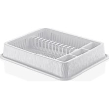 Abnturk Ultra Lüks Kaliteli Büyük Boy Dalgalı Beyaz Renk Şık Görünümlü Bulaşıklık Stand 42X50X9CM