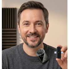 WİderMarkt 2'li Kablosuz Yaka Mikrofonu Type-C Lightning Gürültü Engelleme 2.4g Profesyonel Set- Vlog Mikrofonu