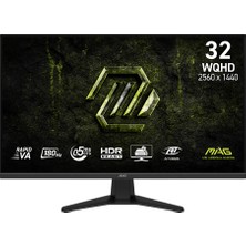 MSI 31.5" 2560X1440 180Hz Wqhd Va Msı Mag 325QF Adaptıve Adaptıve-Sync Gaming Monıtor