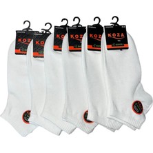 Koza Erkek 6'lı Bambu Beyaz Dikişsiz Patik Çorap