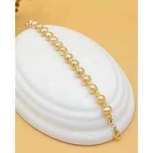 Nevoka Krem Inci Gold Detaylı Bileklik