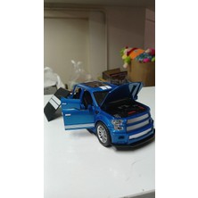 BNG STR Oyuncak Metal Model  Koleksiyon 1 / 24 Ölçek F 350 Pickup Mavi Kamyon 4x4 Işıklı Sesli