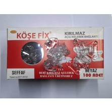 Köşe Fix Kırılmaz Açılı Kelebek Bağlantı Şeffaf 100 Adet