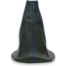 Mercedes W124 Kasa E200  Uyumlu Vites Körüğü Siyah Deri Mavi Dikiş