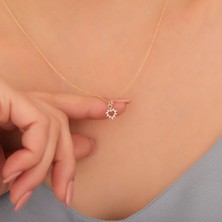 Nox Jewelry 14 Ayar Altın Taşlı Kalp Kolye – Minimal Zarif Tasarım - CNS00572