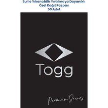 Balkan Ambalaj Suya Dayanıklı Yıkanır Togg Uyumlu Oto Paspas Kağıdı Siyah Gümüş Baskı Kağıt Paspas 50 Adet 35X50CM