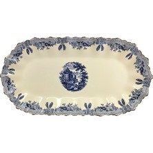 LuckyArt Margaret New Bone Oval Kayık Sunum Tabağı 36 cm