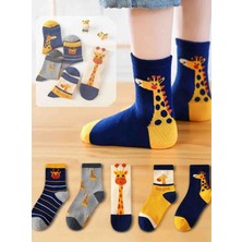 Msarty 5 Çift Zürafa Desenli Çocuk Çorap 27-30 Numara