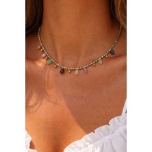 By Song Aksesuar Karışık Çakra Doğaltaş Kolye