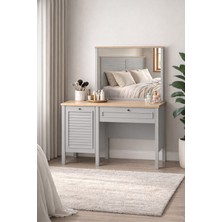 Sarmobi Taiga Makyaj Masası 120 x 136 x 41 cm Buz Gri - Retro Tasarım