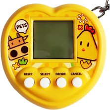 Duman Oyuncak Kalp Şekilli Mini Oyun Konsolu Anahtarlık - Sarı