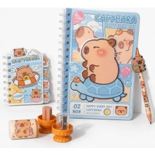Munis Capybara Defter Seti Spiral | Kırtasiye Seti | A5 Defter + A7 Bloknot + Versatil Kalem + Silgi + Kalemtraş