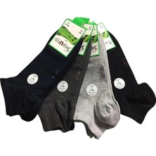 Dündar Erkek Karışık Renkli Dikişsiz Bambu Patik Çorap 6 Adet