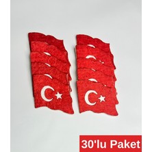 Keçebahçesi Kayseri 30'lu Paket Türk Bayraklı Rozet, Bayrak Haftası Rozet,ilkokul,1.sınıflar Rozet, Keçe,iğneli Yaka Rozeti