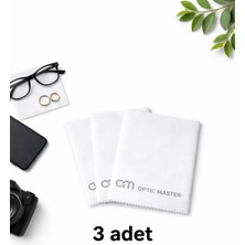 Optic Plus Gözlük Temizleme Bezi Microfiber Bez 15X18 cm 3 Adet Beyaz