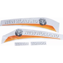 Peren Traktör New Holland TD110D Yan Yazı Takımı Sarı Tip Kaporta Etiketi Sağ - Sol Kaput Sticker Seti