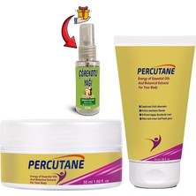 Percutane 1erli Set: Tüp + Kavanoz Kapsikum Arnika Montana Dulavratotu Kökü Kremi 50ML + Çörekotu Yağı Vücut Masaj Seti