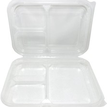3 Bölmeli Kapaklı Kebap Kabı - 25'li
