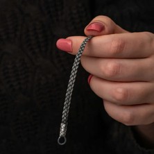 Fm 💎 Premium 1000 Ayar İthal Gümüş Kazaziye Örgü Bileklik