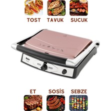 Fakir Yüksek Isı Teknolojili 2000W Elektrikli Izgara ve Tost Makinesi 6 Dilim Kapasite, Çıkarılabilir Plakalı Pratik Yağ Hazneli