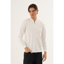 Hakim Yaka Yarım Fermuarlı Erkek Sweatshirt