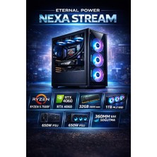 Eternal Power Nexa Stream Ryzen 5 7500F Rtx 4060 32GB Ddr5 1tb M.2 B650M Wıfı 650W 360MM Gaming Pc