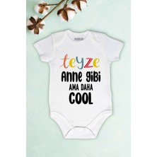 Limon Beyaz Teyze Anne Gibi Ama Daha Cool Baskılı Body 0 - 3 Ay Erkek Çocuk İçin Özel Tasarım