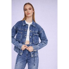 Alexander Gardi Özel Koleksiyon Bağlama Detaylı Denim Ceket (AG-3006)