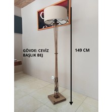 Balsa Dekor  Bej Başlık Ceviz Ahşap Lambader Ceviz
