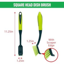 -Sol Fırça Seti - Ağır Hizmet Kılları ve Rahat Tutuşlu Uzun Saplı Temizleme Fırçaları - Mutfak, Ev ve Bulaşık Yıkama Için Temizleyiciler, 3 Parça