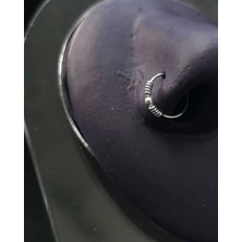 Sarıyer Silver Halka Model Gümüş Hızma Geleneksel Tasarım 925 Ayar Günlük Kullanıma Uygun Gümüş Burun Hızma