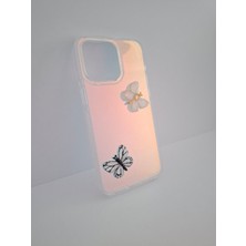Epro iPhone 15 Pro Max 3 Boyutlu Kabartmalı Dönen Kelebek Tasarımlı Hologram Desenli Kaliteli Kılıf