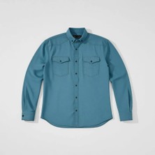 Enzim Jeans Erkek Yıkamalı Kot Gömlek Kraliyet Mavisi Uzun Kol Günlük Stil