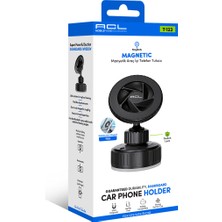 Acl T-123 Magsafe Uyumlu N52 Mıknatıslı ve Esnek Alüminyum Kollu Süper Güçlü Vantuzlu Araç Içi Telefon Tutucu