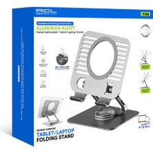 Acl T-126 Alüminyum Alaşımlı Katlanabilir Masaüstü Tablet ve Laptop Standı (4-12.9 Inç Uyumlu)