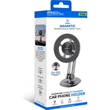 Acl T-114 Magsafe Uyumlu Çinko Alaşım 360° Dönebilen Manyetik Araç Içi Konsol Telefon Tutucu