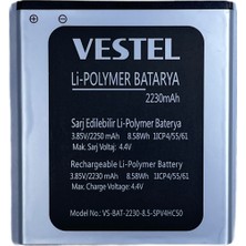 Vestel Venüs 5000 2250MAH Batarya Uzun Ömürlü Li-Polymer Özellikleri ile Vestel Uyumlu