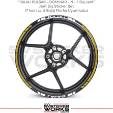 Sv Sticker Works Bajaj Sticker Jant Dış Şerit 16'lı Set Sticker Etiket