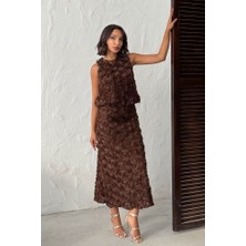 Topshow Volanlı Desenli Bluz