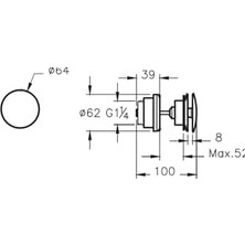 Origin A45149 Yuvarlak Lavabo Süzgeci,, Basmalı, Krom