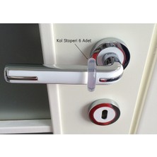 Eym Metali Kapı Kolu Stoperi Şeffaf 6 Adet Esnek Yapı ile Geniş Kapı Kollarına Uygun