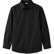 Kral Bebe Çocuk Siyah Gömlek – Klasik Uzun Kollu