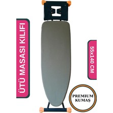 Asev Home Ütü Masası Kılıfı Büyük Boy İpli Stoperli Keçeli Örtüsü Bezi 55X140CM Premium Dark