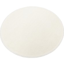 Eko Halı Liza Killm Liz 01 White Yuvarlak Yumuşak Tuşeli Çamaşır Makinesinde Yıkanabilen Kaymaz Tabanlı Kilim
