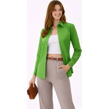 Evyora Uzun Kollu Gömlek Düğmeli Klasik Yaka Günlük ve Ofis Şıklığına Uygun - Yeşil