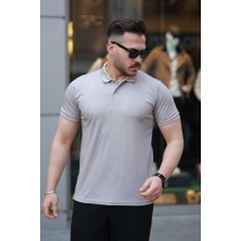 Evyora Erkek Yakalı Kagi Kumaş Kısa Kollu T-Shirt