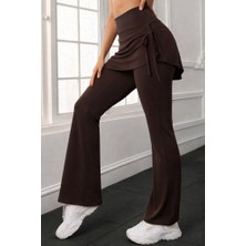 Evyora Kadın Yüksek Belli Yandan Büzgülü Paçaya Doğru Geniş Dalgıç Tayt